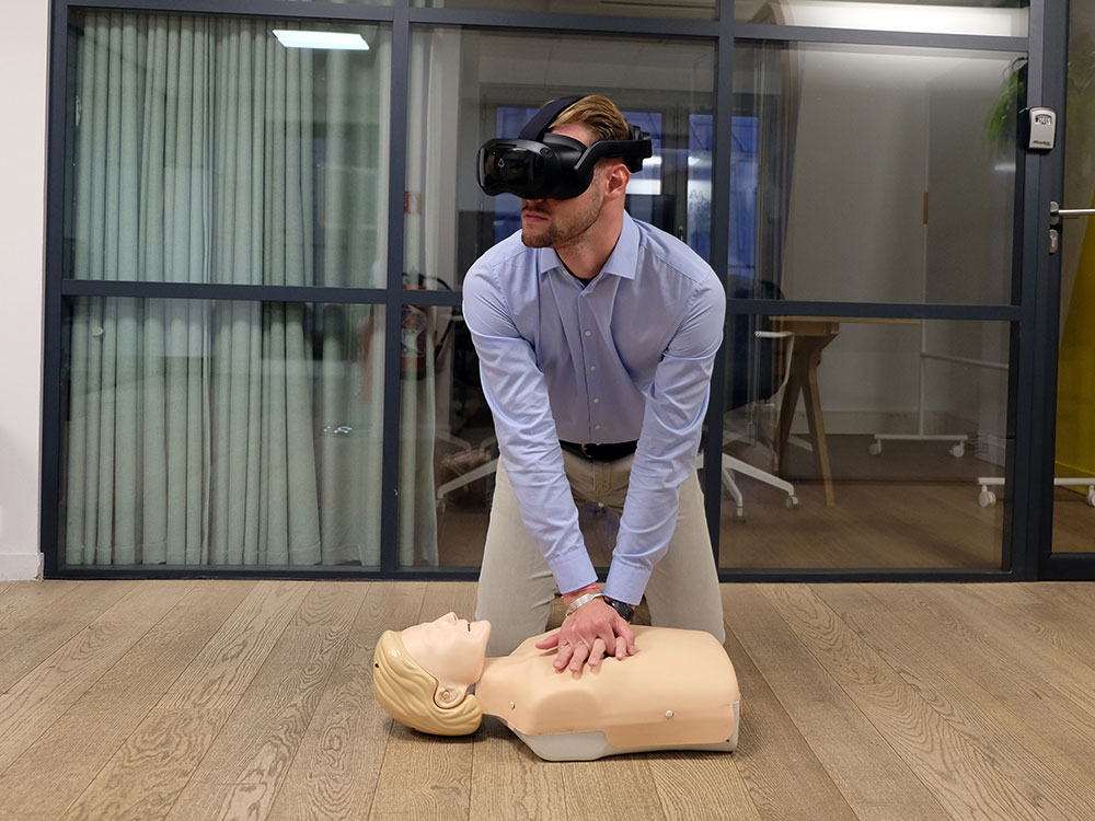Apprenants formation incendie et premiers secours en realite virtuelle