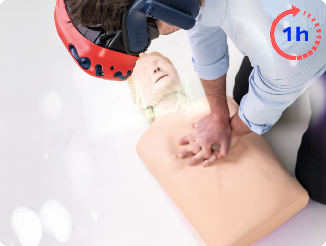 Apprenants formation incendie et premiers secours en realite virtuelle